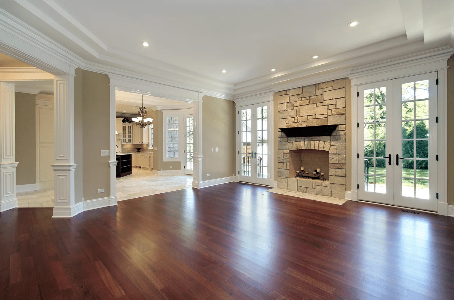 Hardwood Floors Living Room in New Construction Home with Stone Fireplace | Wayne Maher Hardwood Flooring hardwood floors living room in new construction home with stone fireplace 914 213 3995 newburgh ny